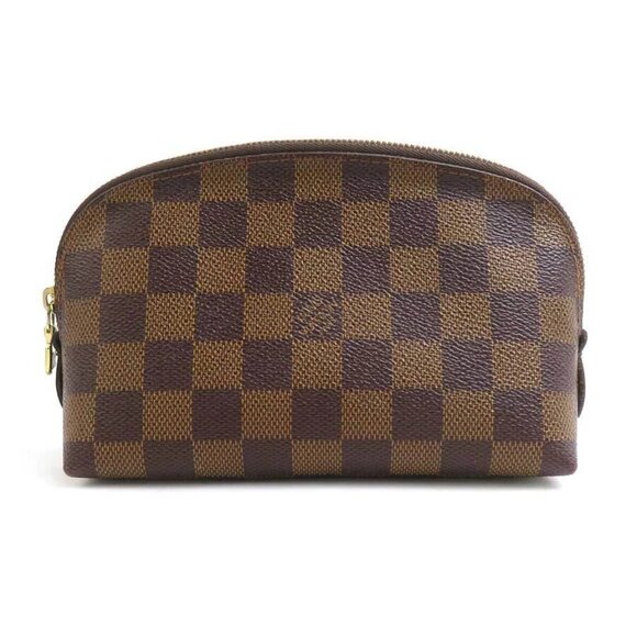 LOUIS VUITTON Damier Ebene Pochette Cosmetic Pouch Brown - Picture 1 of 8